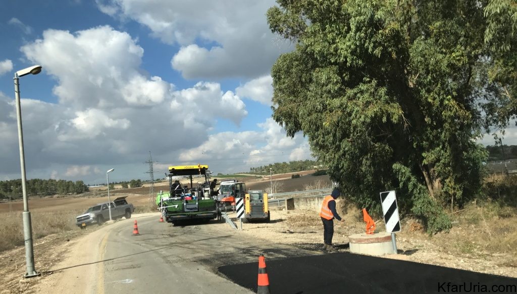 עבודות בכביש הגישה של כפר אוריה דצמבר 2016 2